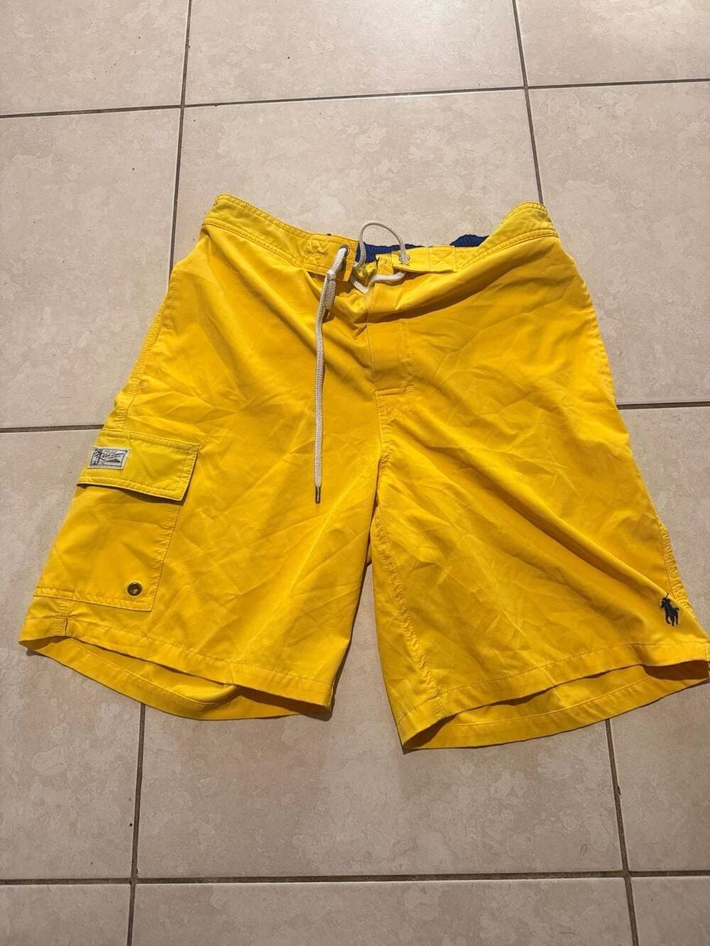 Polo Ralph Lauren Yellow Traveler Cargo Swim Trunks Size M